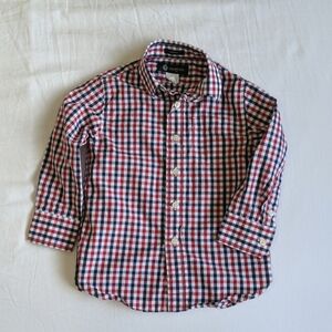 Crewcuts by J Crew long sleeve Thompson gingham dress shirt 3T toddler boys